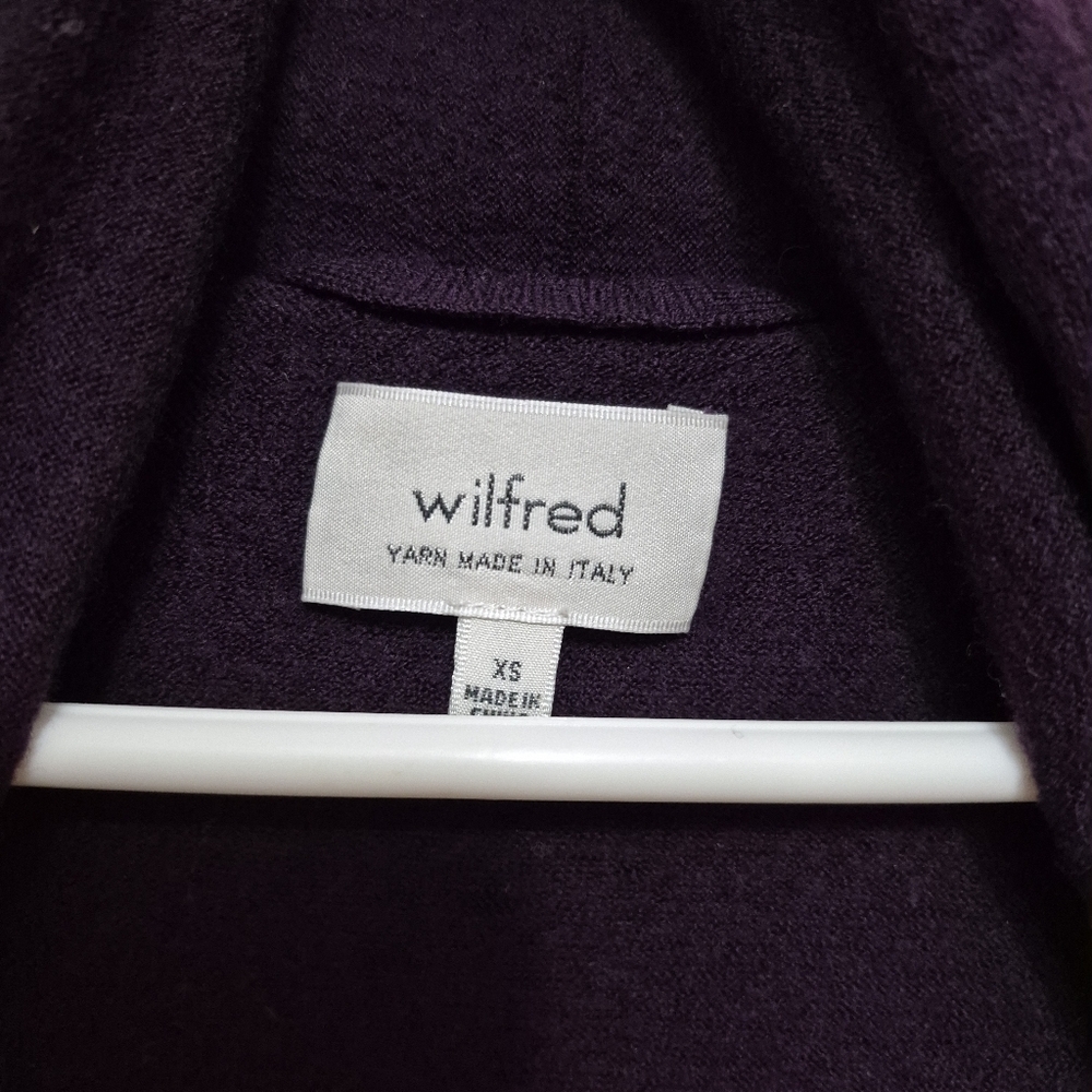 Wilfred Aritzia Women's Purple Wool Cardigan Size XS/S - Picture 3 of 4